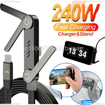 Fast 240W Charging Cable with Invisible Stand