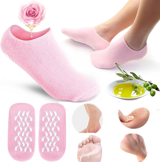 High quality Spa Gel & Silicone Heel Care Socks – Reusable Moisturizing Foot Protector For Dry & Cracked Heels (Men & Women)