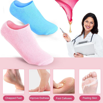 High quality Spa Gel & Silicone Heel Care Socks – Reusable Moisturizing Foot Protector For Dry & Cracked Heels (Men & Women)