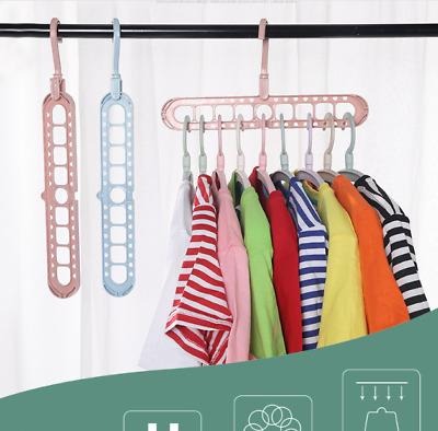 Universal 9 Hole Magic Clothes Hanger – Space Saving Multifunction Foldable Clothes Organizer